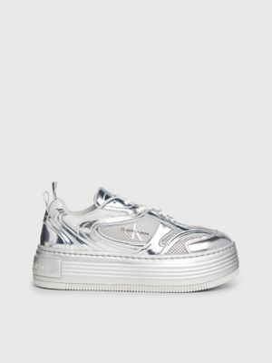 metallic platform trainers