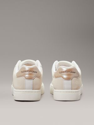 bright white/travertine/w pink suede trainers for women calvin klein jeans