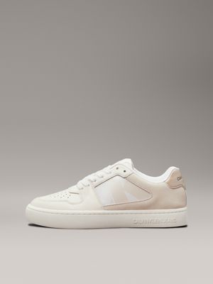 bright white/travertine/w pink suede trainers for women calvin klein jeans