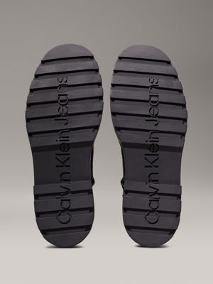 stivali in pelle con zeppa triple black da donne calvin klein jeans