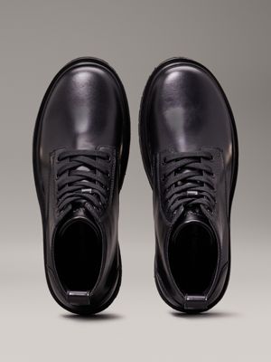 triple black leder-boots für damen - calvin klein jeans