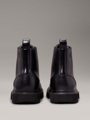 triple black leather boots for women calvin klein jeans