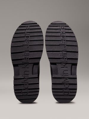 triple black leder-boots für damen - calvin klein jeans