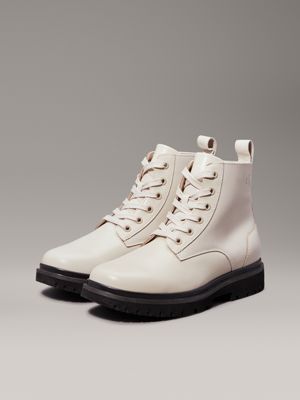 eggshell leather boots for women calvin klein jeans