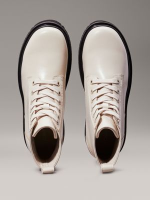 eggshell leather boots for women calvin klein jeans