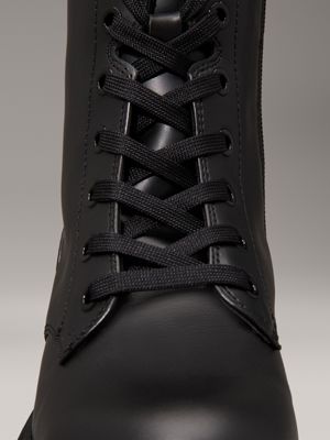 triple black leather platform boots for women calvin klein jeans