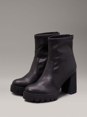 triple black platform heeled boots for women calvin klein jeans