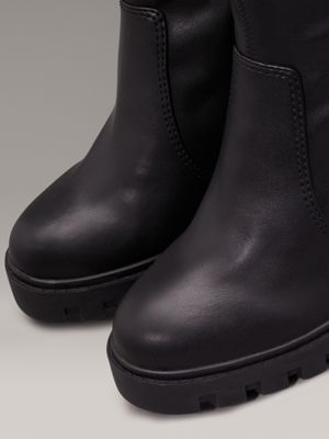 triple black platform heeled boots for women calvin klein jeans