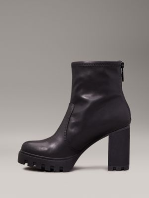 triple black platform heeled boots for women calvin klein jeans