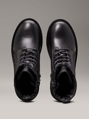 bottes en cuir triple black pour femmes calvin klein jeans