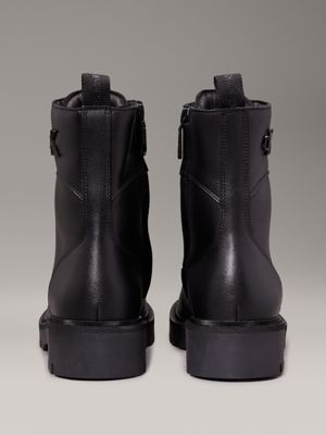 triple black leather boots for women calvin klein jeans