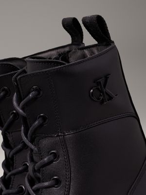 triple black leather boots for women calvin klein jeans