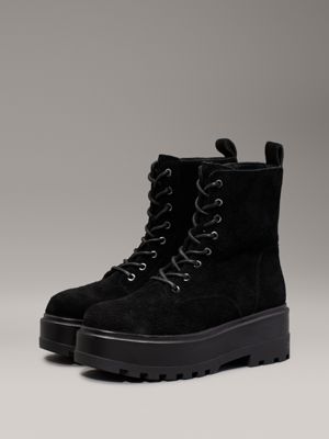 black suede platform boots for women calvin klein jeans