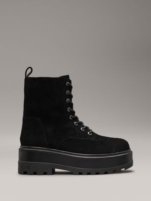 black suede platform boots for women calvin klein jeans