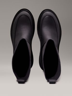 triple black leather platform rainboots for women calvin klein jeans