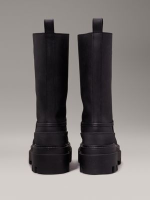 triple black leather platform rainboots for women calvin klein jeans