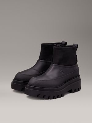 triple black platform rainboots for women calvin klein jeans