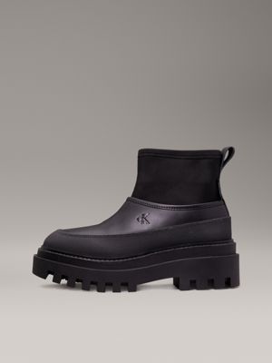 triple black platform rainboots for women calvin klein jeans