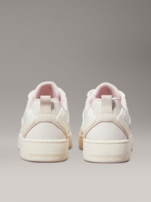 creamy white/peach whip high-top trainers for women calvin klein jeans