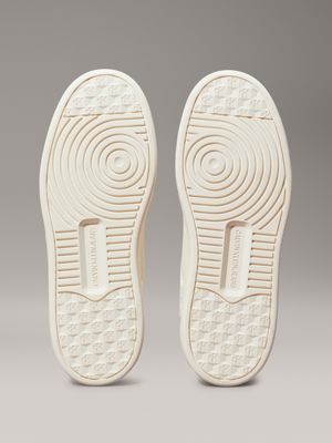 creamy white/peach whip high-top trainers for women calvin klein jeans