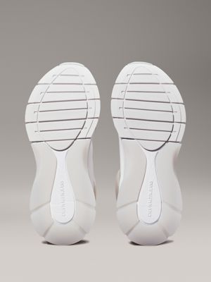 creamy white/bright white high-top wedge trainers for women calvin klein jeans