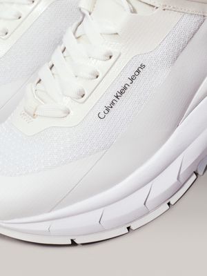 creamy white/bright white high-top wedge trainers for women calvin klein jeans