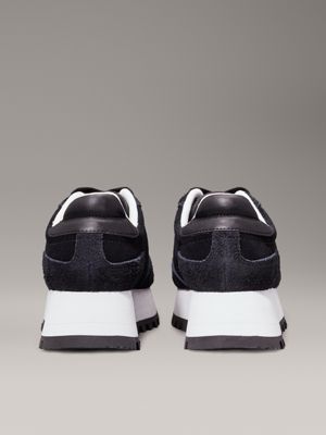 black/bright white suede trainers for women calvin klein jeans