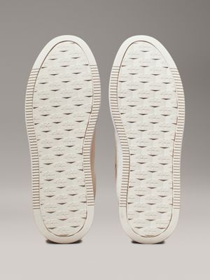 creamy white/eggshell suede platform trainers for women calvin klein jeans