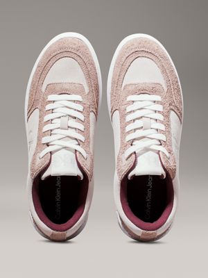 sneaker in camoscio platform lilac ash/bright white da donne calvin klein jeans