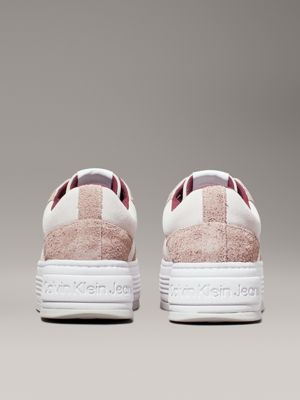 sneaker in camoscio platform lilac ash/bright white da donne calvin klein jeans