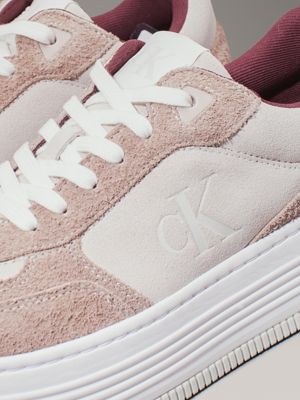 sneaker in camoscio platform lilac ash/bright white da donne calvin klein jeans