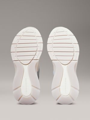 creamy white/jadeite leather wedge trainers for women calvin klein jeans