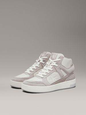 eggshell/goat leather high-top trainers for women calvin klein jeans