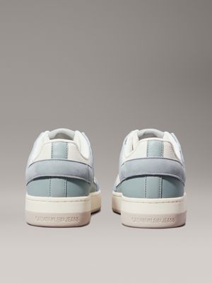 creamy white/jadeite leather trainers for women calvin klein jeans