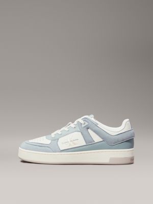 creamy white/jadeite leather trainers for women calvin klein jeans