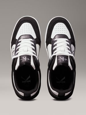 black/bright white leather trainers for women calvin klein jeans