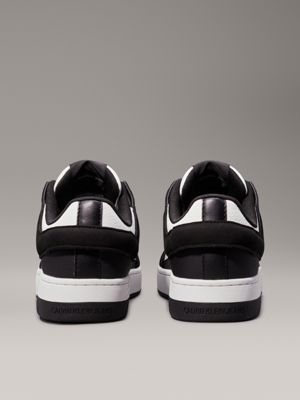 black/bright white leather trainers for women calvin klein jeans