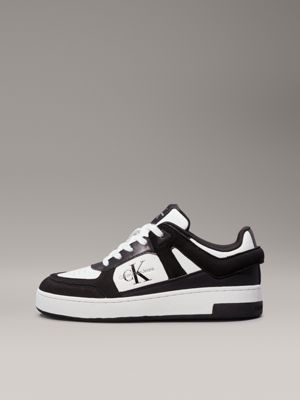 black/bright white leather trainers for women calvin klein jeans