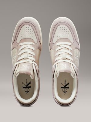 eggshelll/goat leather trainers for women calvin klein jeans