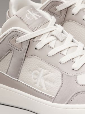 eggshelll/goat leather trainers for women calvin klein jeans