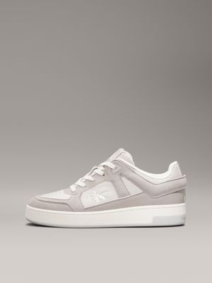 eggshelll/goat leather trainers for women calvin klein jeans