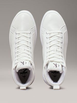 triple bright white high-top platform trainers for women calvin klein jeans