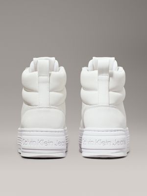 triple bright white high-top platform trainers for women calvin klein jeans