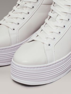 triple bright white high-top platform trainers for women calvin klein jeans