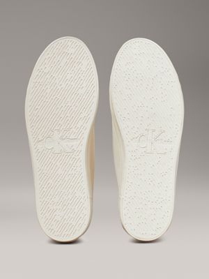 creamy white/bright white suede platform high-top trainers for women calvin klein jeans