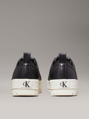 black leather lug trainers for women calvin klein jeans