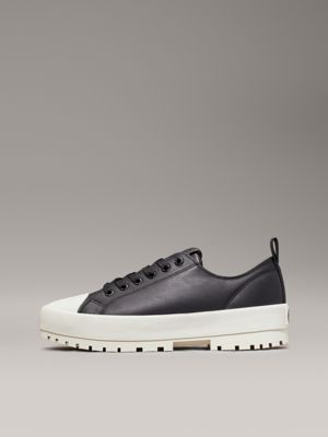 black leather lug trainers for women calvin klein jeans