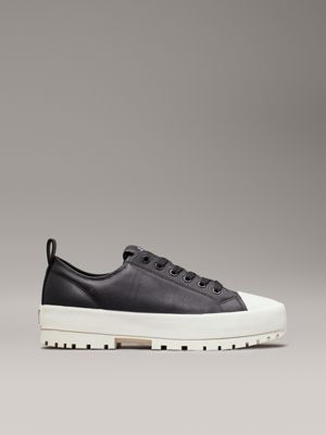 black leather lug trainers for women calvin klein jeans