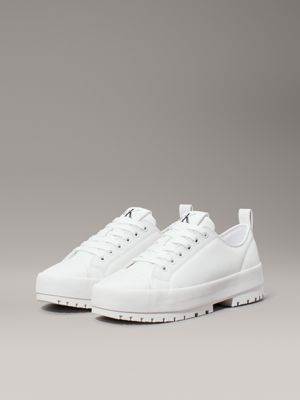 bright white leather lug trainers for women calvin klein jeans