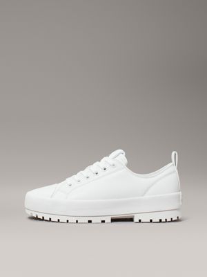 bright white leather lug trainers for women calvin klein jeans